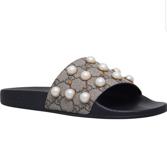 gucci women's pearl slides